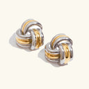 Elowen Chunky Gold Knot Earrings, view 10