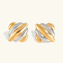 Nerissa Rippled Gold Earrings, view 6