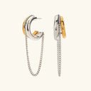 Oriana Gold Chain Hoop Earrings, view 4