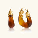 Marlowe Chunky Enamel Gold Hoop Earrings in 18k gold plated stainless steel