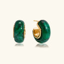 Aria Chunky Enamel Gold Hoop Earrings in 18k gold plated stainless steel