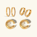 Ilaria Gold Hoop Earrings Set, view 2