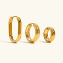 Hana Gold Hoop Earrings Set in 18k gold plated stainless steel