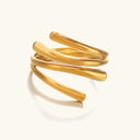 Fiora Stacked Look Gold Ring in 18k gold plated stainless steel