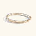 Fenna Two-Tone Stacked Bangle Bracelet in gold and silver tone stainless steel