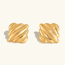 Nerissa Rippled Gold Earrings in 18k gold plated stainless steel