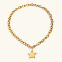 Mabel Gold Star Pendant Necklace in 18k gold plated stainless steel