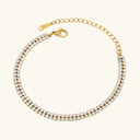 Rafaella Double Row Tennis Bracelet in 18k gold plated stainless steel