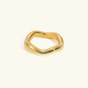 Cleo Gold Wave Ring in 18k gold plated stainless steel