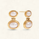 Valeska Gold Pearl Drop Earrings in 18k gold plated stainless steel