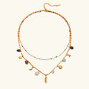 Danica Gold Charm Layered Necklace in 18k gold plated stainless steel