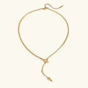 Sylvie Gold Serpentine Pendant Necklace in 18k gold plated stainless steel