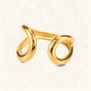 Bellamy Twisted Gold Band Ring in 18k gold plated stainless steel
