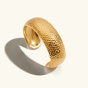 Calla Textured Gold Bangle in 18k gold plated stainless steel