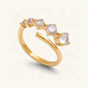 Cecily Open Gold Ring with Cubic Zirconia in 18k gold plated stainless steel