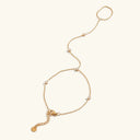 Nyla Gold Hand Chain Bracelet in 18k gold plated stainless steel
