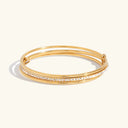 Gwen Stacked Gold Bangle Bracelet in 18k gold plated stainless steel