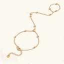 Laurel Gold Hand Chain Bracelet in 18k gold plated stainless steel