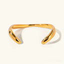 Thea Organic Gold Bangle in 18k gold plated stainless steel