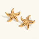 Vada Gold Starfish Earrings in 18k gold plated stainless steel