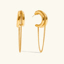 Oriana Gold Chain Hoop Earrings in 18k gold plated stainless steel