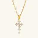 Rowan Gold Cross Necklace in 18k gold plated stainless steel