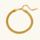 Nola Gold Mesh Anklet in 18k gold plated stainless steel