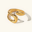 Ginny Open Gold Ring in 18k gold plated stainless steel