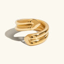 Hollis Gold Heart Twist Ring in 18k gold plated stainless steel