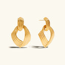 Dara Gold Knot Statement Earrings in 18k gold plated stainless steel