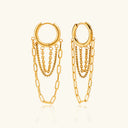 Winona Gold Hoop Earrings with Link Chain in 18k gold plated stainless steel