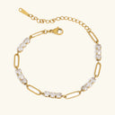 Dora Gold Cubic Zirconia Bracelet in 18k gold plated stainless steel