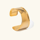 Delfina Smooth Gold Cuff Bangle in 18k gold plated stainless steel
