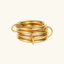 Georgie Two-Tone Gold Stacked Ring in gold and silver tone stainless steel