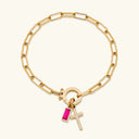 Ottoline Gold Paperclip Birthstone Bracelet, view 11