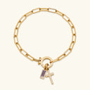 Ottoline Gold Paperclip Birthstone Bracelet, view 10