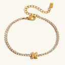Bubble Letter Gold Tennis Bracelet, view 14