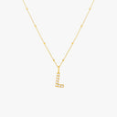 Mina Mother of Pearl Initial Necklace, view 21