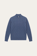 Lerano Cashmere Half-Zip Knit Blue