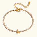 Bubble Letter Gold Tennis Bracelet, view 15
