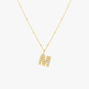 Mina Mother of Pearl Initial Necklace, view 22