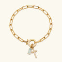 Ottoline Gold Paperclip Birthstone Bracelet, view 7