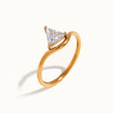 Evie Gold Trillion Ring in 18k gold plated stainless steel