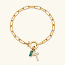 Ottoline Gold Paperclip Birthstone Bracelet, view 9