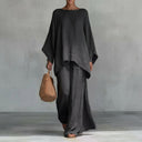 Signe two-piece set with long sleeve top and loose pants, view 5
