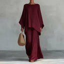 Signe two-piece set with long sleeve top and loose pants, view 4