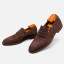 Ezra cowhide penny loafers for men, view 12