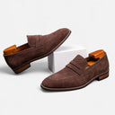 Ezra cowhide penny loafers for men, view 5