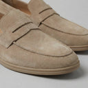 Emerson suede moccasin loafers for men in beige or black, view 4