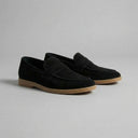 Emerson suede moccasin loafers for men in beige or black, view 5